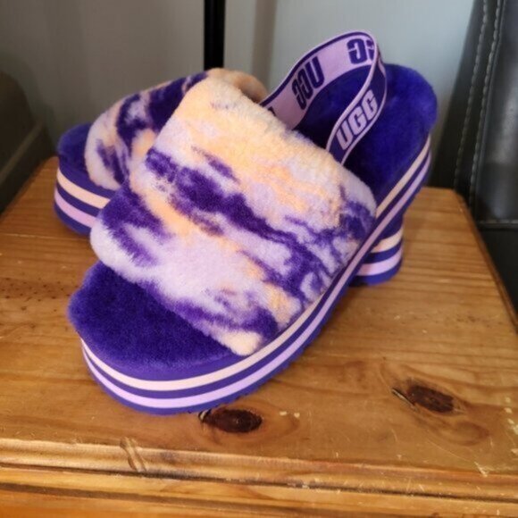 UGG Disco Marble Platform Slide Slippers Women's Size 11 - Picture 2 of 10